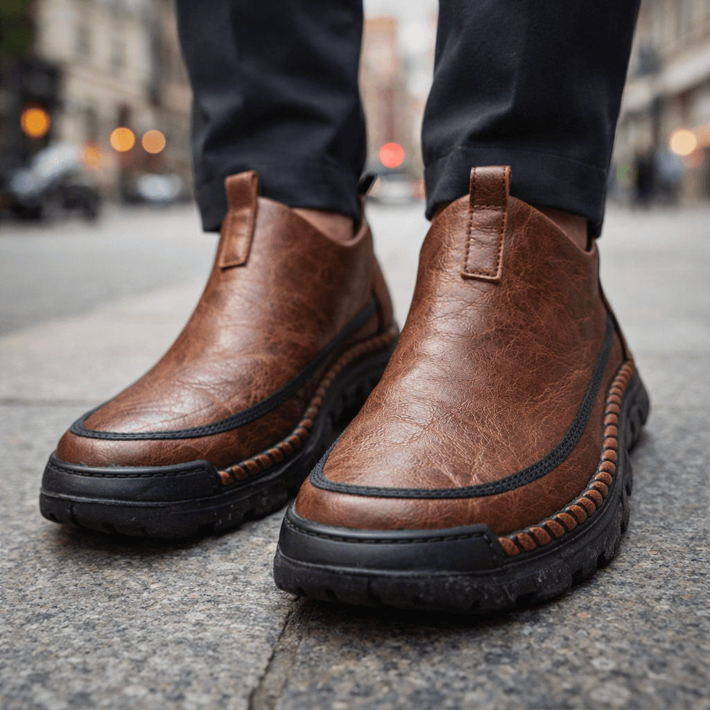 Handcrafted Leather Slip-On Boots