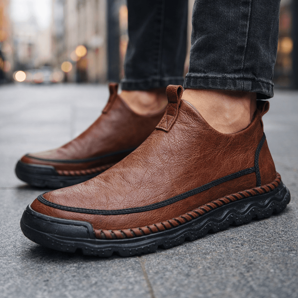 Handcrafted Leather Slip-On Boots