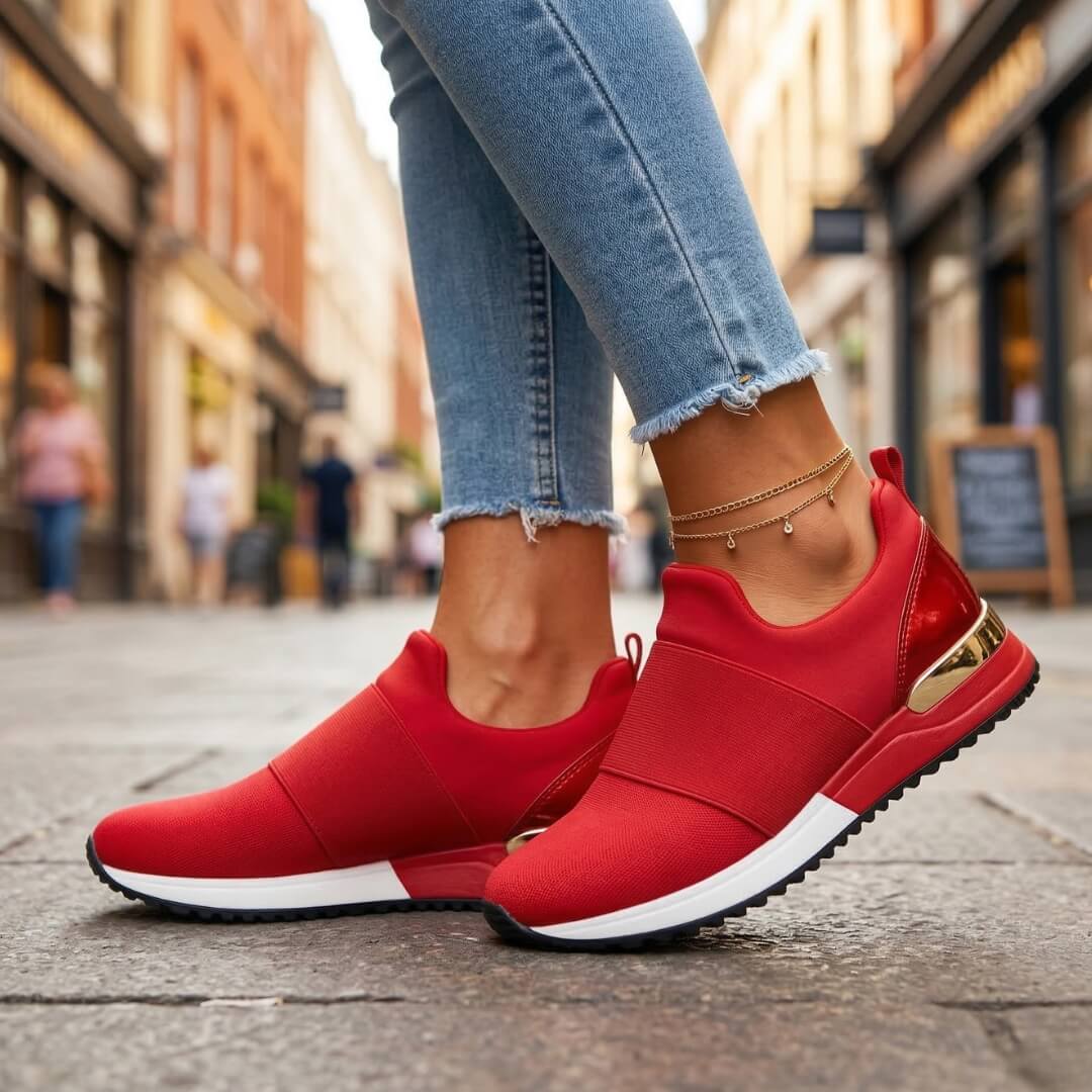 Olive Gilt Slip-On Sport Trainer