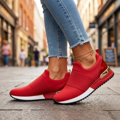 Olive Gilt Slip-On Sport Trainer