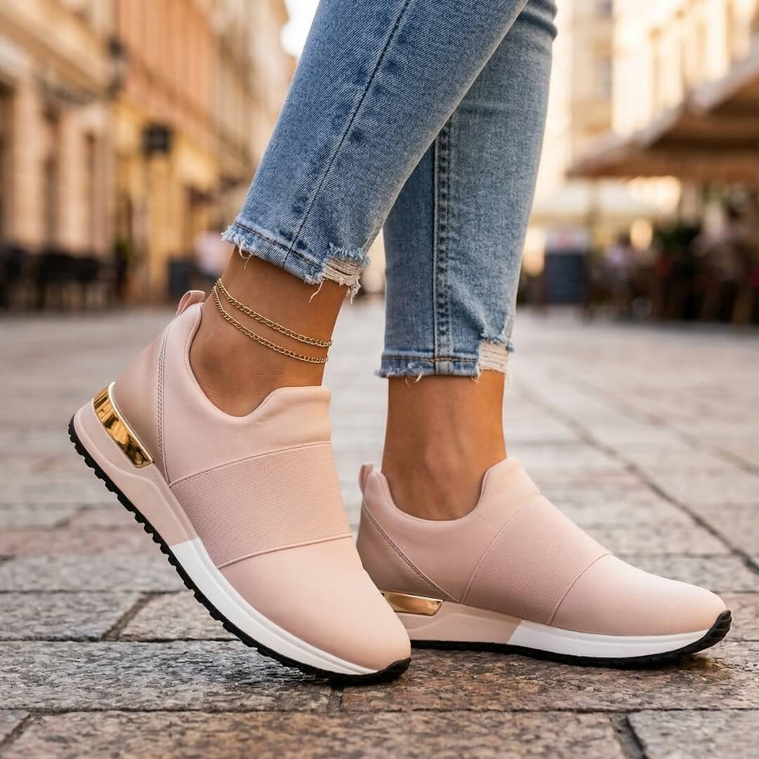 Olive Gilt Slip-On Sport Trainer