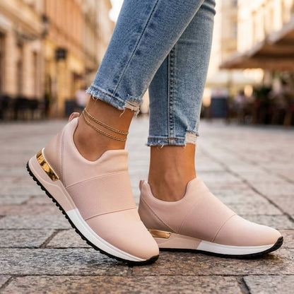 Olive Gilt Slip-On Sport Trainer
