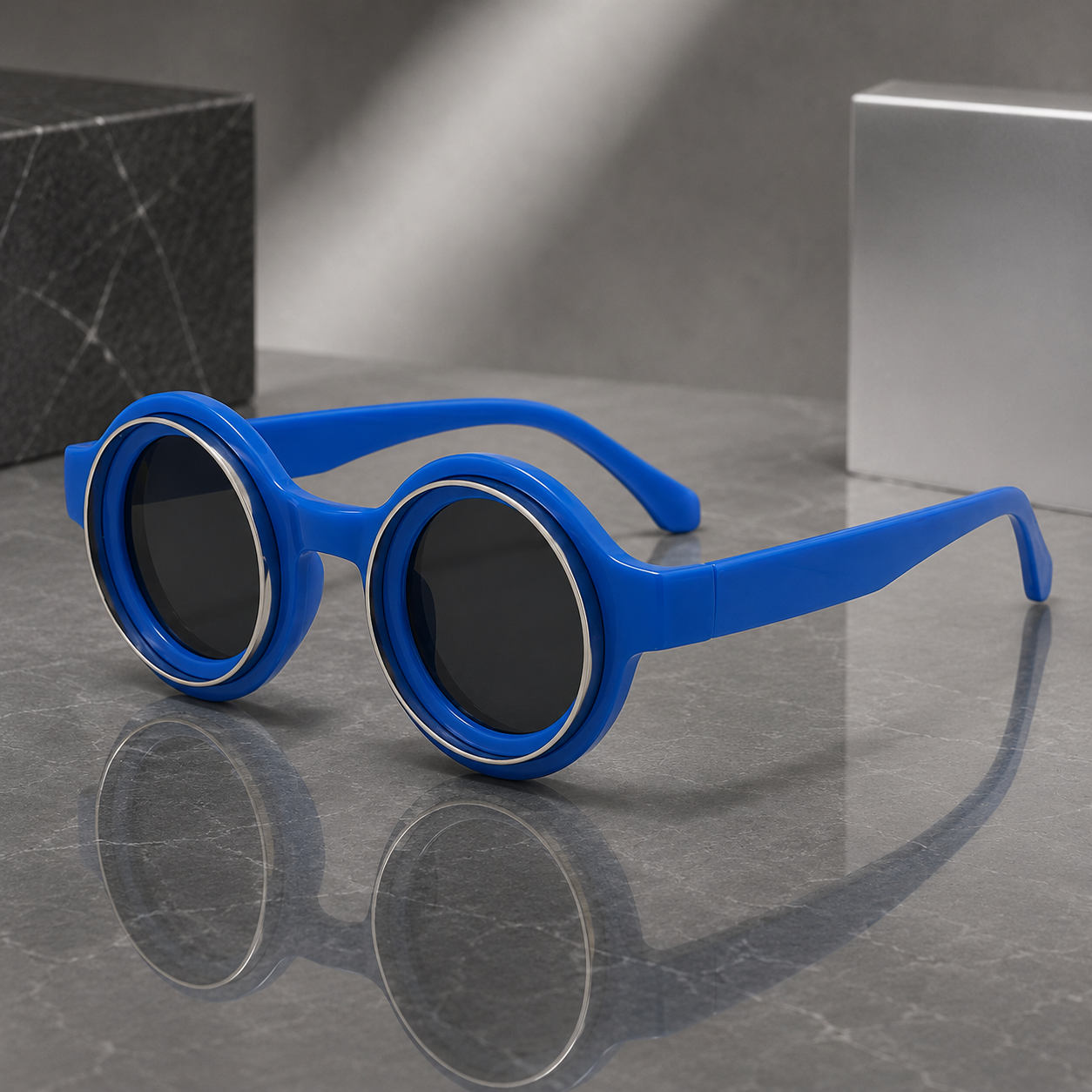 Cobalt Double-Ring Sunglasses