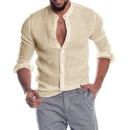 Aegean Linen Mandarin Shirt