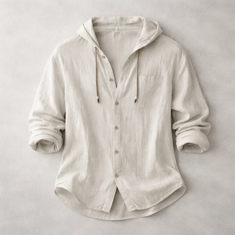 Chemise Linen Hooded Shirt