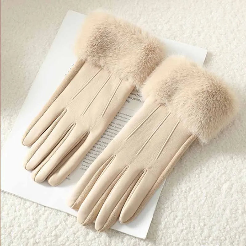 The Winterbourne Fur-Cuffed Leather Glove