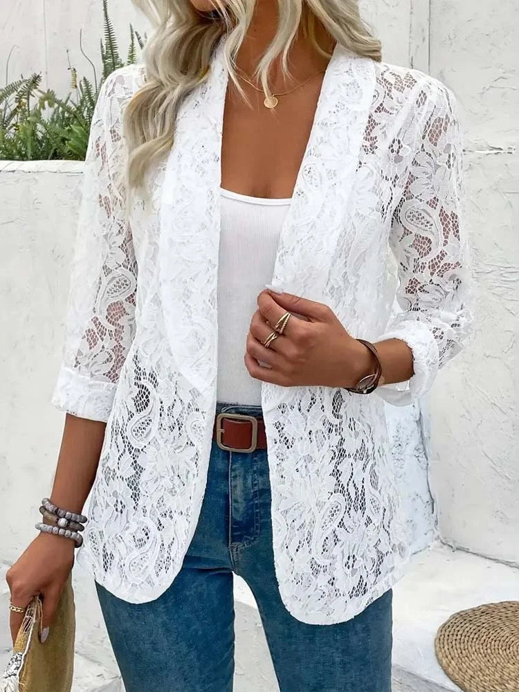 Amara Sheer Lace Blazer