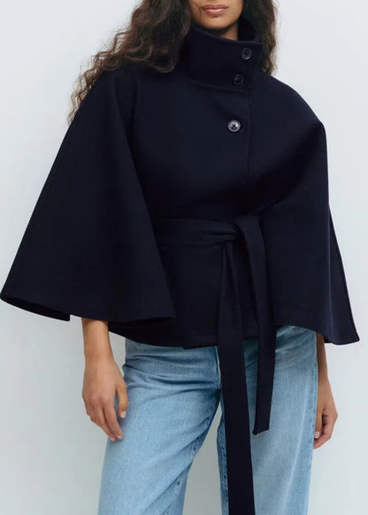 Marcella Wide-Sleeve Cape Coat