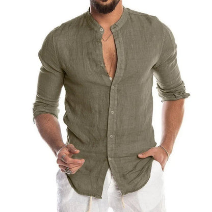 Aegean Linen Mandarin Shirt