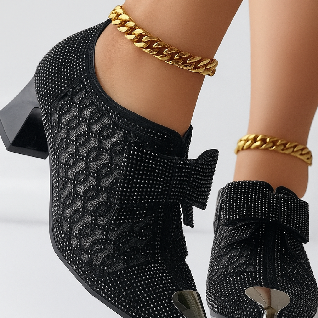 Valencia Crystal Bow Heels