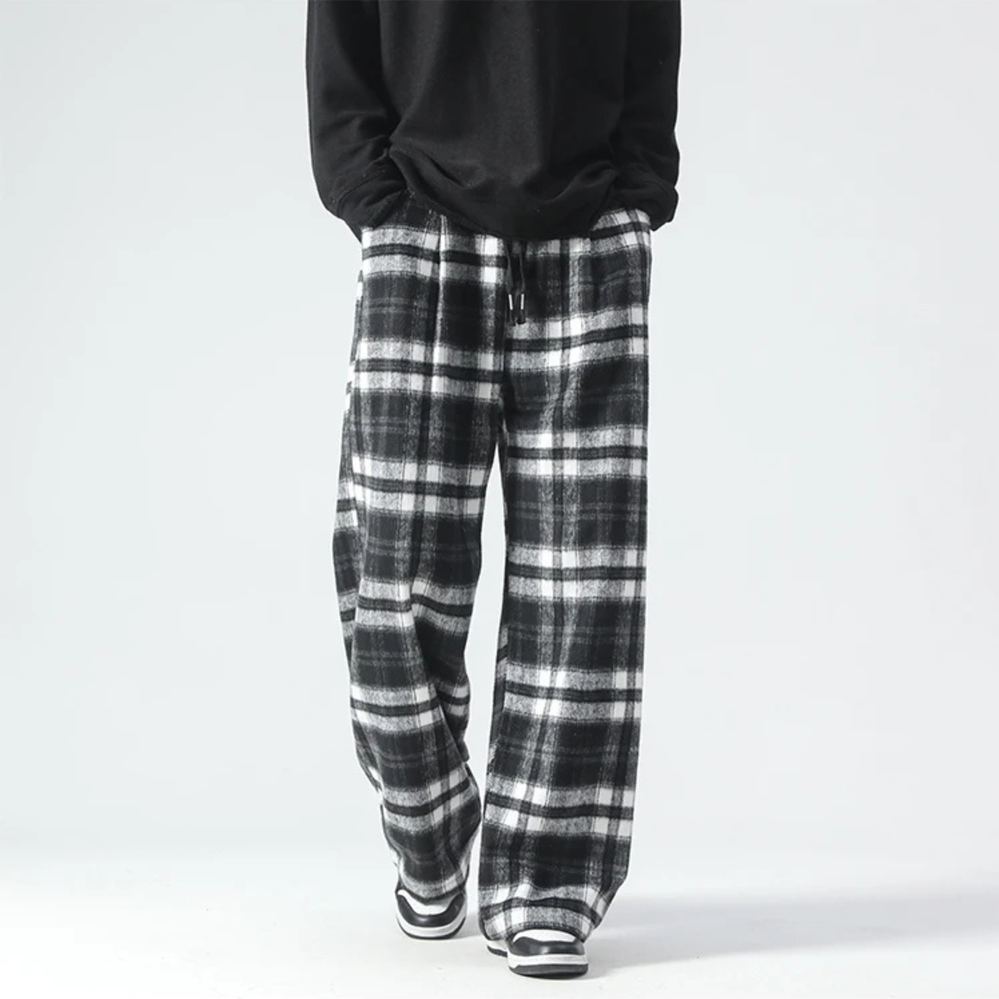 Oversized Check Relaxed Pants
