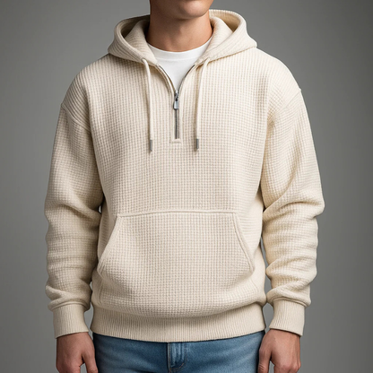 Brighton Waffle Weave Quarter-Zip Hoodie