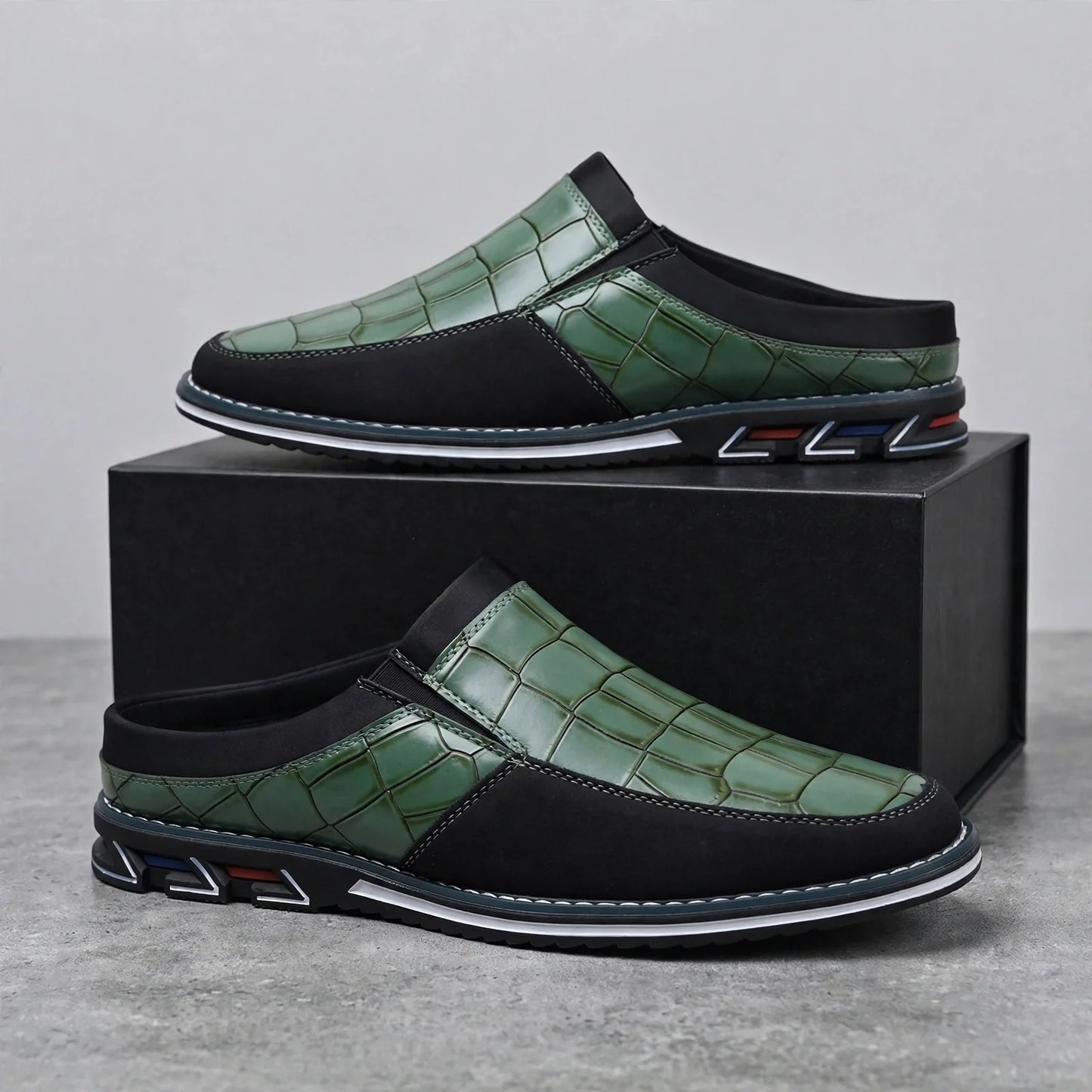 Cassio Croc-Embossed Mules