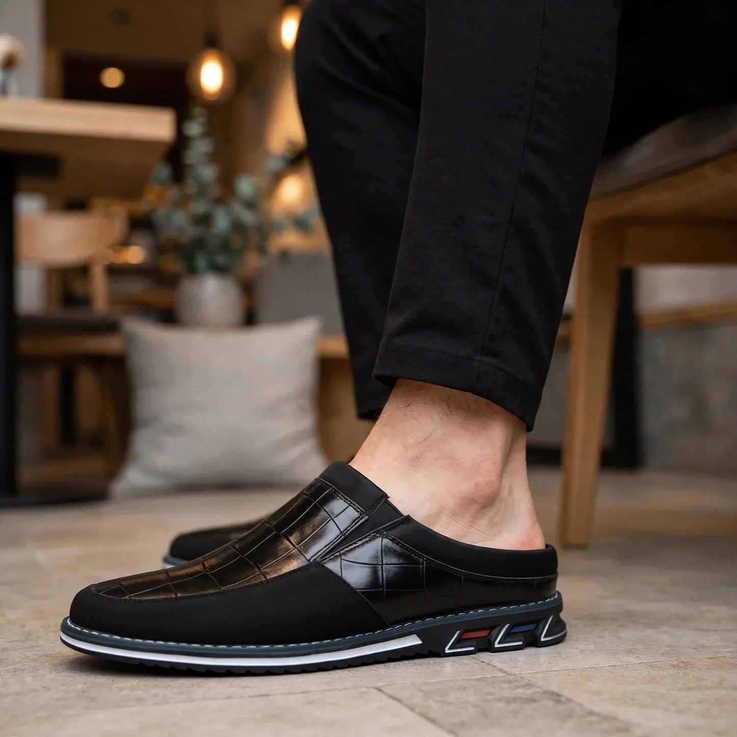 Cassio Croc-Embossed Mules