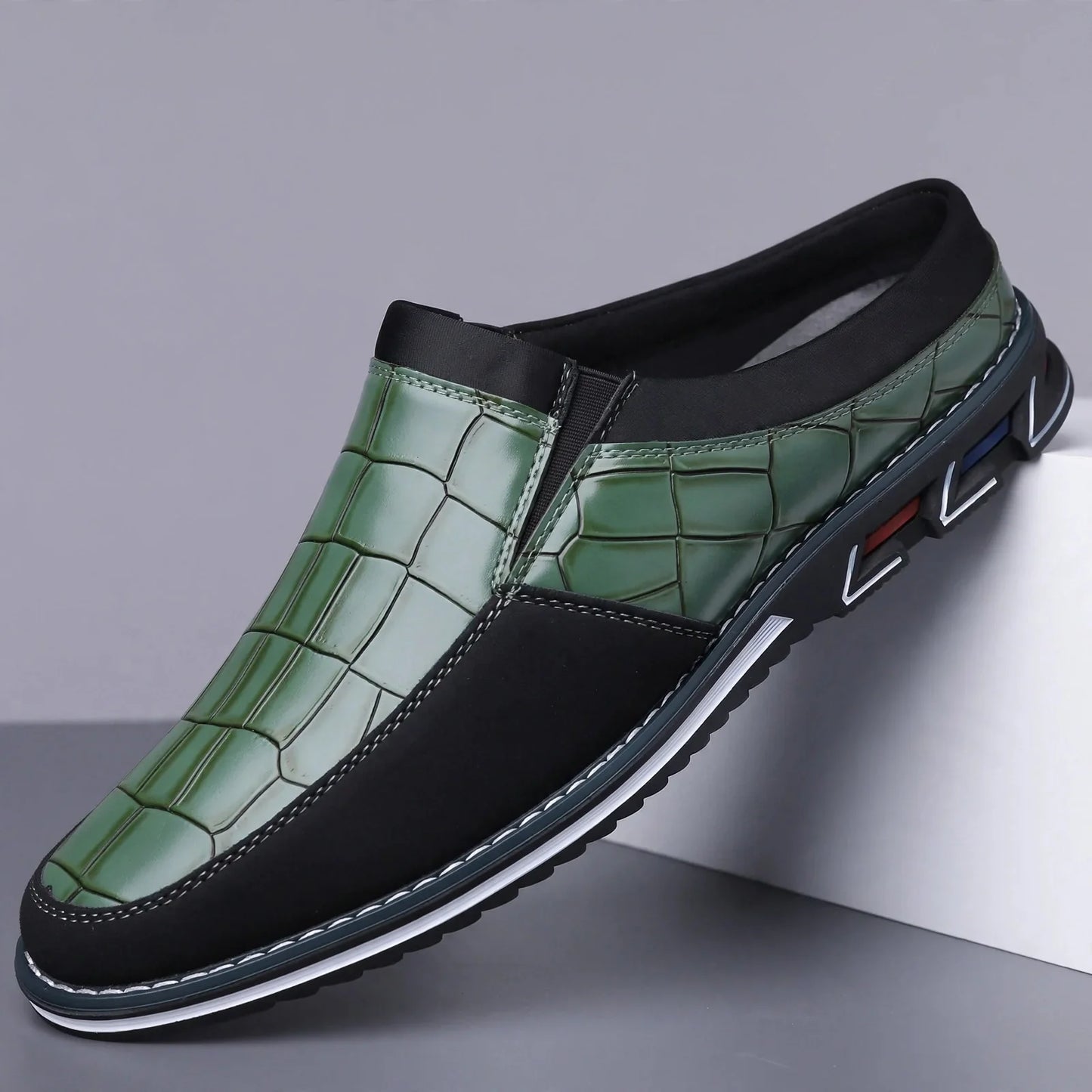 Cassio Croc-Embossed Mules