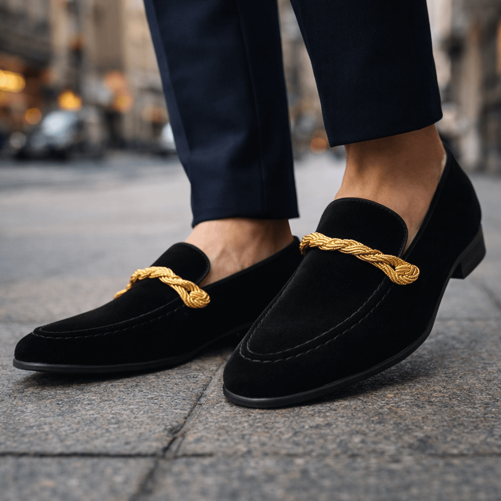 Cognac Braided Suede Loafers
