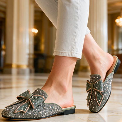 Verena Beaded Bow Mules