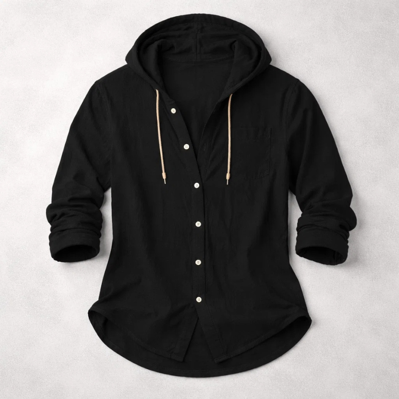 Chemise Linen Hooded Shirt