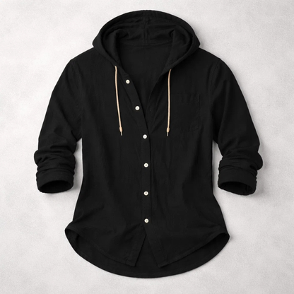 Chemise Linen Hooded Shirt
