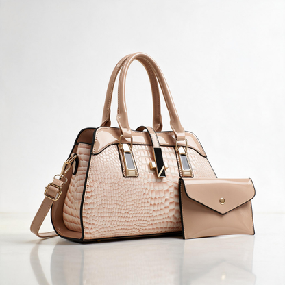 Verlaine Patent Croc Tote Set