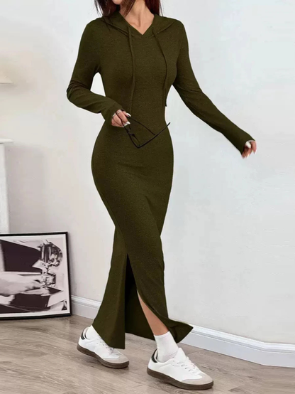 The Silhouette Hooded Maxi Dress