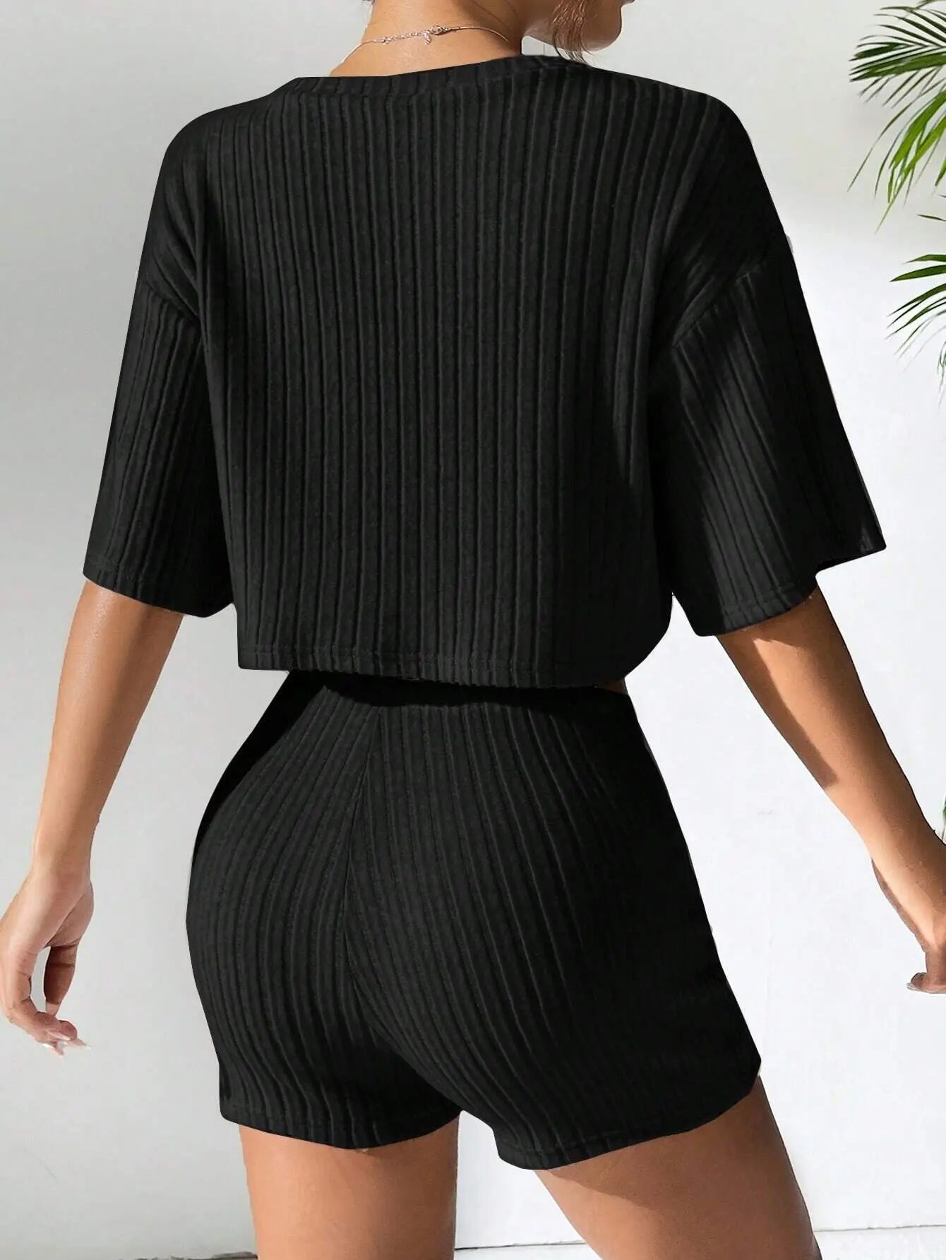 Noir Sculpt Ribbed Co-Ord