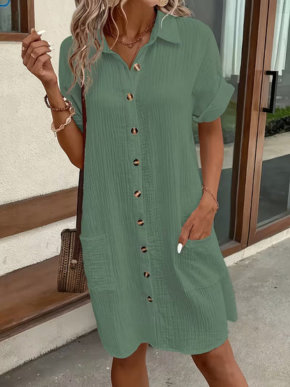Provence Crinkle Oversized Shirtdress