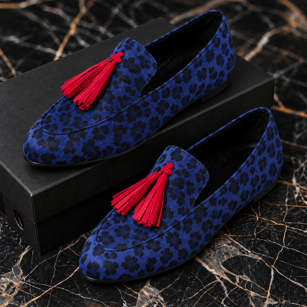 Rouge Safari Tassel Loafers