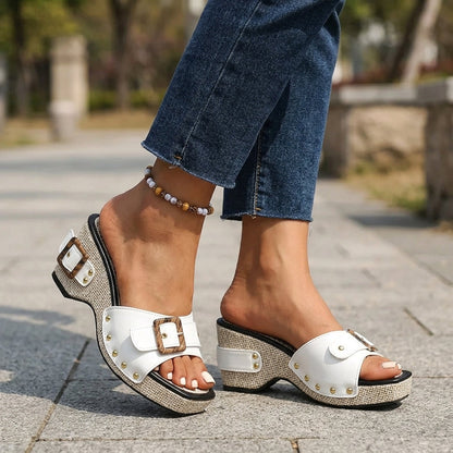 Tropez Stud-Border Espadrille Platform