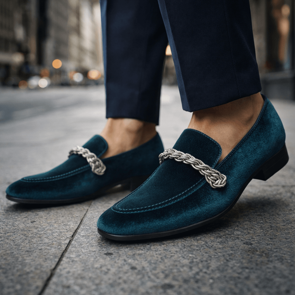 Cognac Braided Suede Loafers