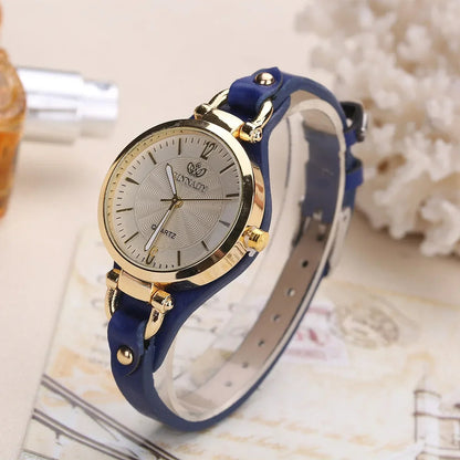 Parisian Gold-Case Leather Band Watch
