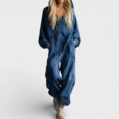 Denim Atelier Hooded Jumpsuit