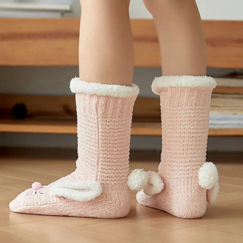 Sherpa-Lined Bunny Slipper Socks