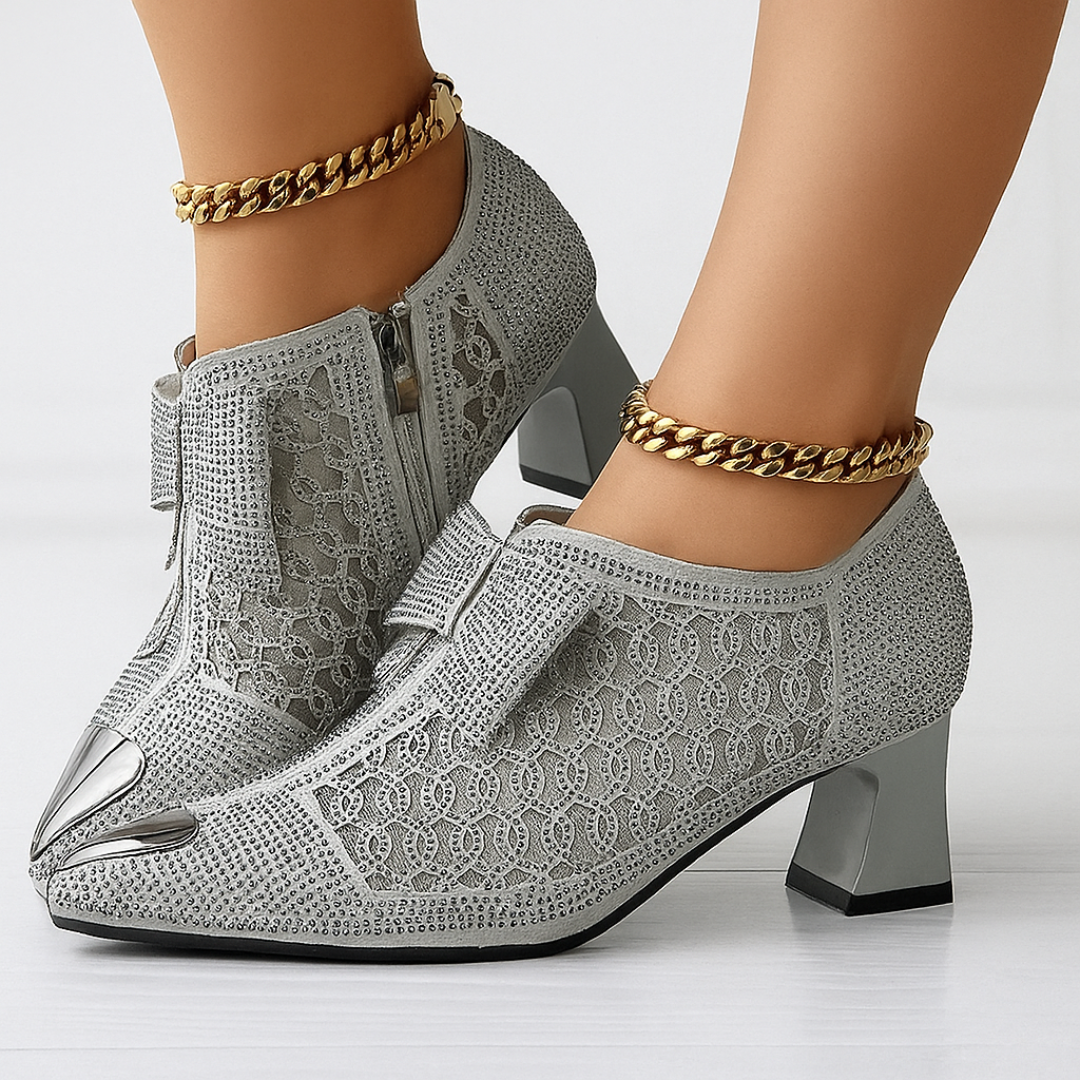 Valencia Crystal Bow Heels
