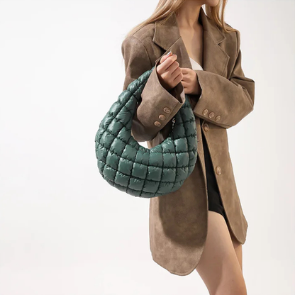 Bordeaux Quilted Crescent Bag