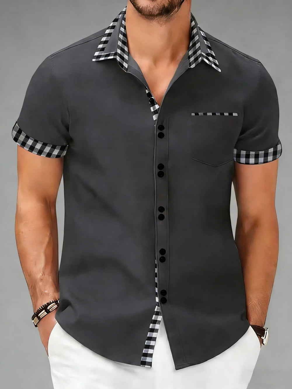 Aegean Contrast-Collar Shirt