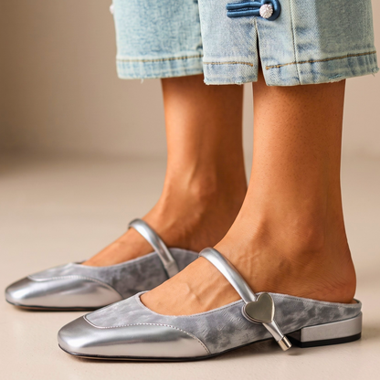 Marisol Metallic Mary Jane Mules
