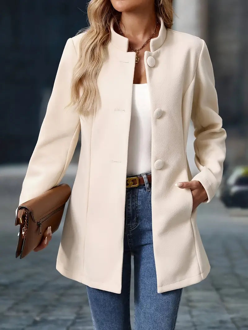 Marchesa Stand-Collar Coat