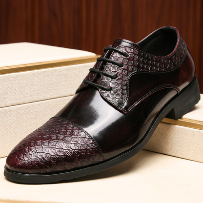 Devereaux Mirror-Vamp Python Toe Derby