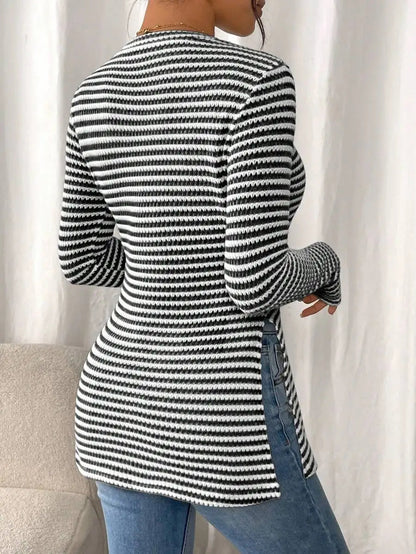 Bellamy Pointelle Stripe Pullover