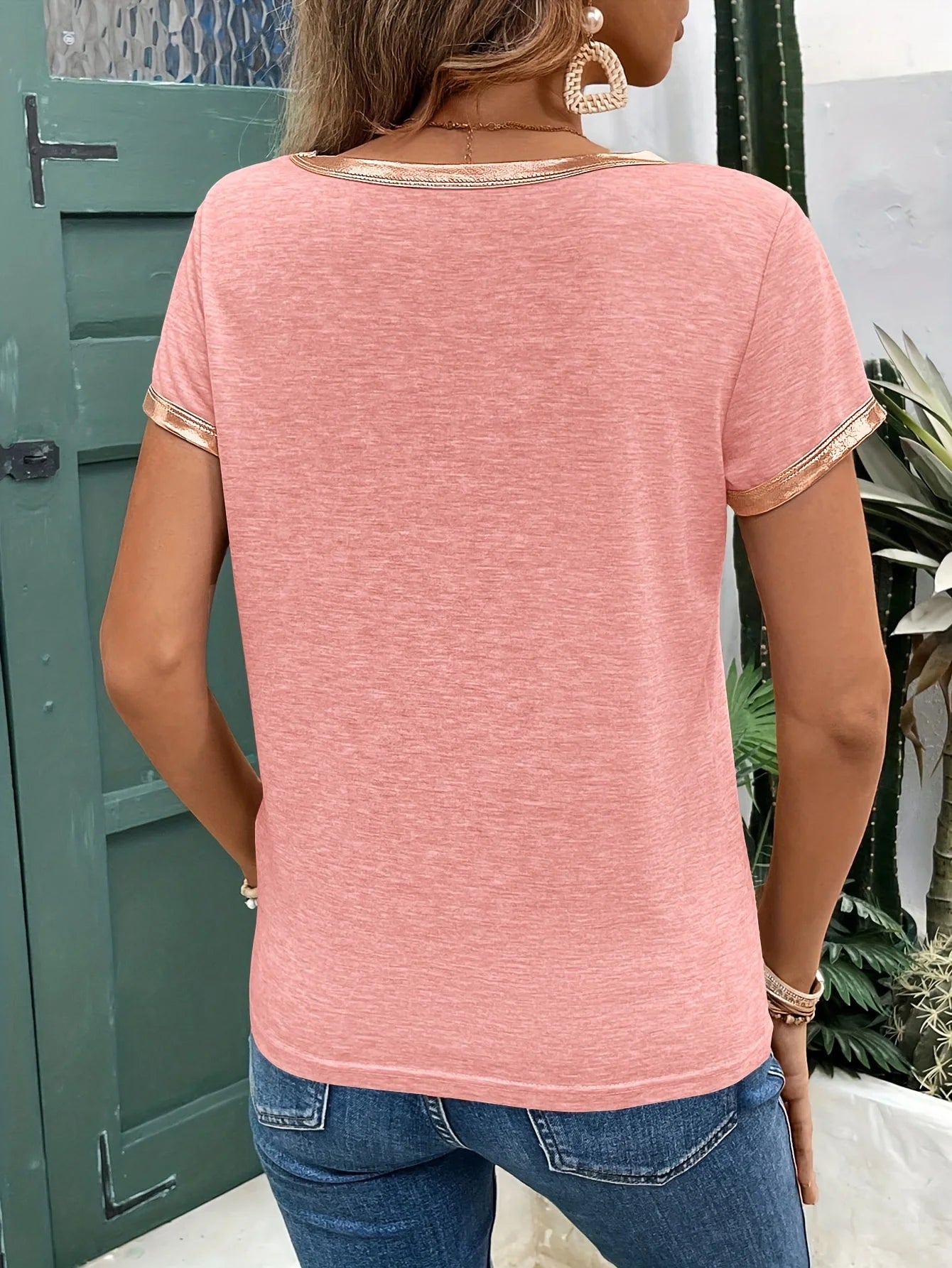 Riviera Shimmer V-Neck Tee