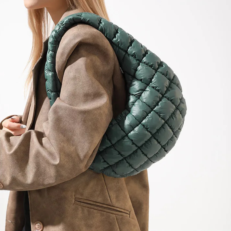 Bordeaux Quilted Crescent Bag