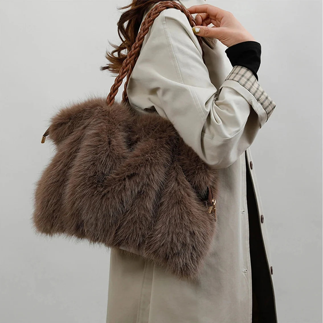 Delphine Faux Fur Tote