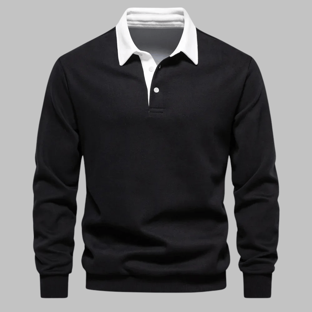 Classic Long-Sleeve Polo Sweater