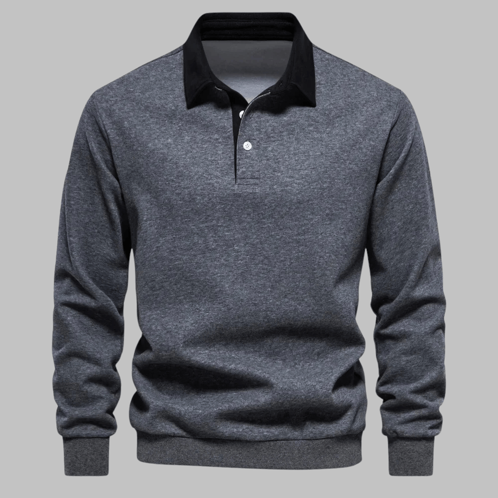 Classic Long-Sleeve Polo Sweater