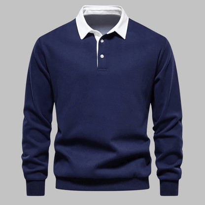 Classic Long-Sleeve Polo Sweater