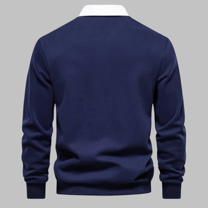 Classic Long-Sleeve Polo Sweater