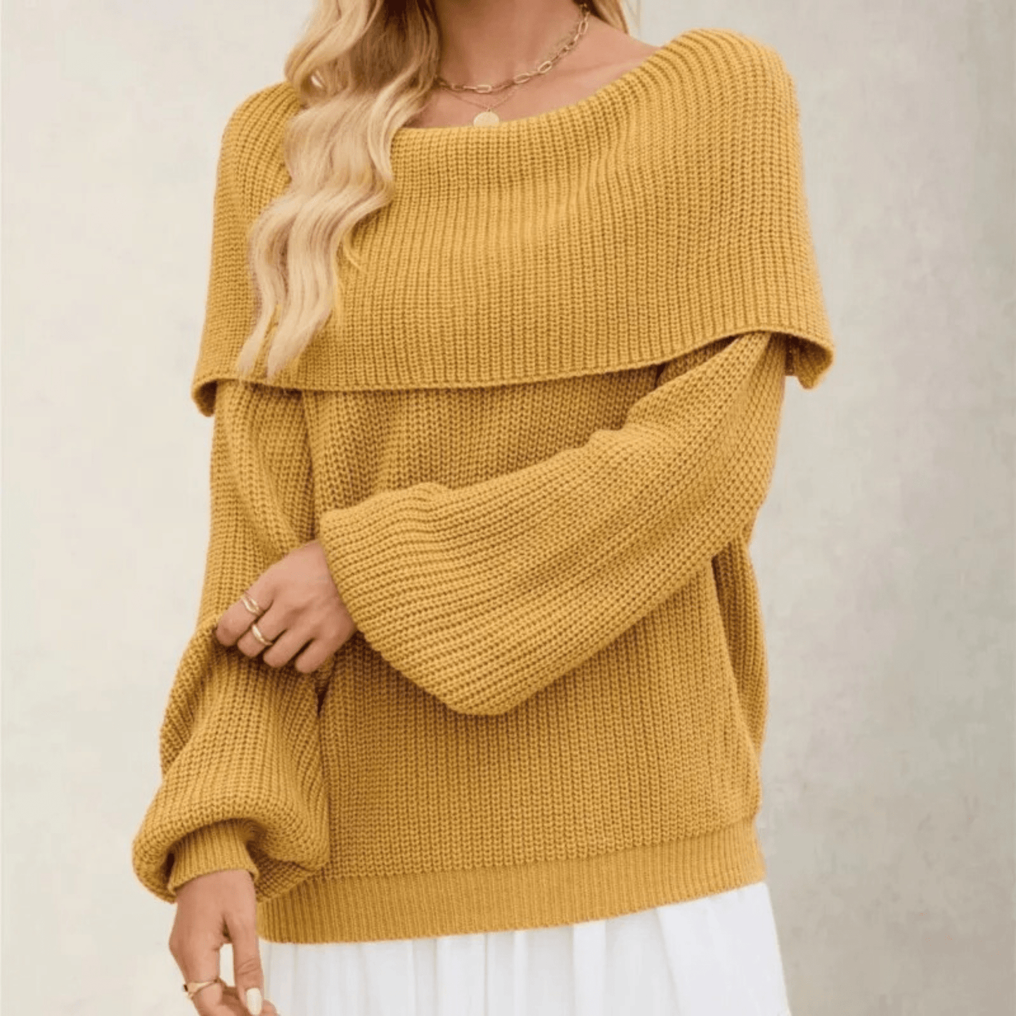 Cashmere Convertible Neckline Pullover