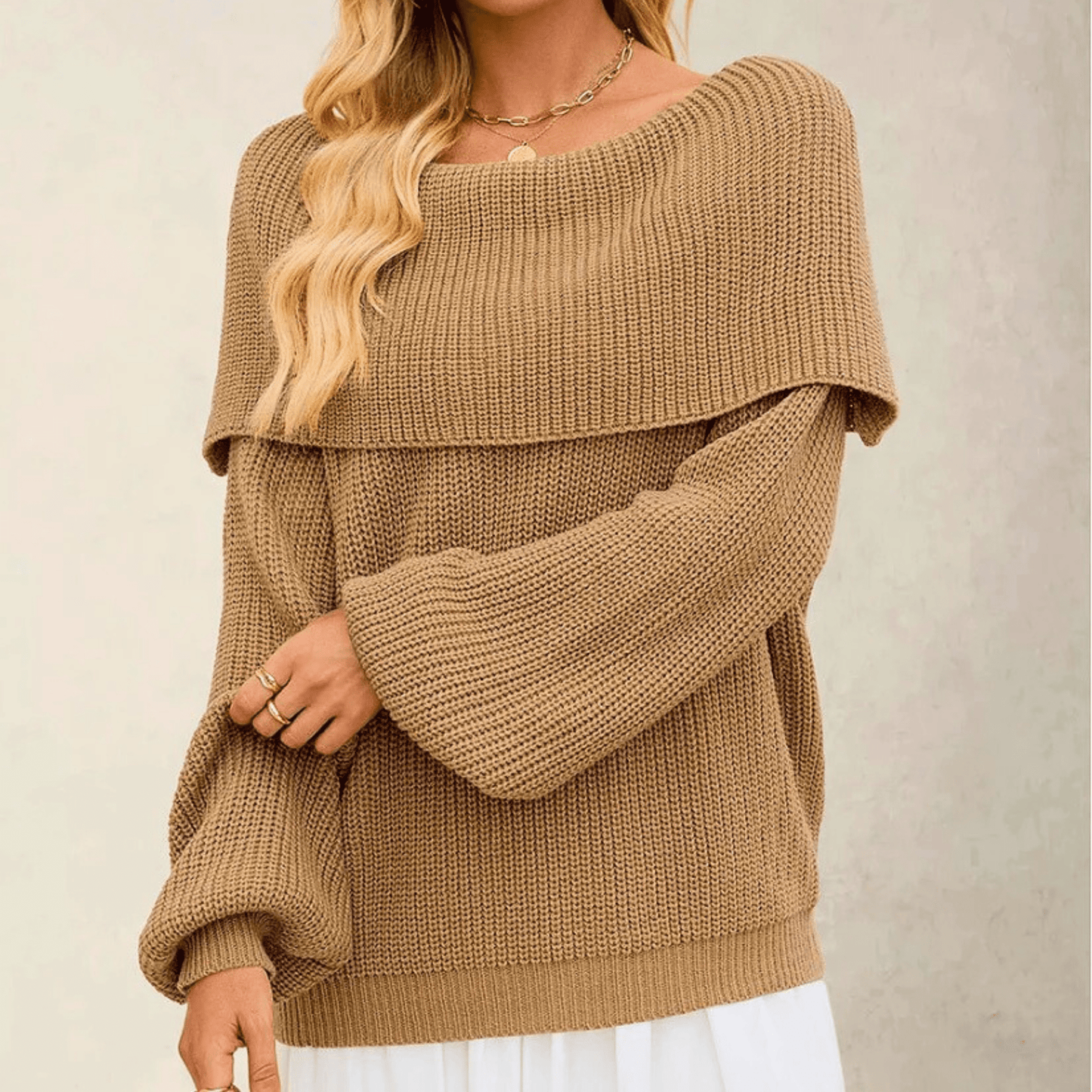 Cashmere Convertible Neckline Pullover