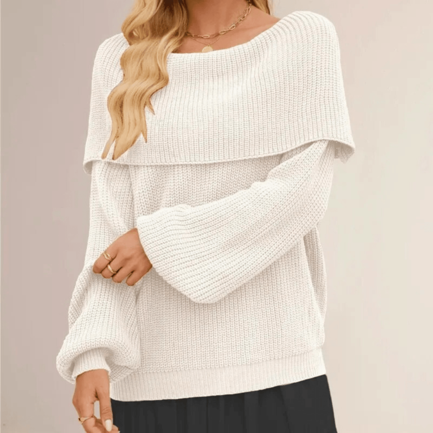 Cashmere Convertible Neckline Pullover